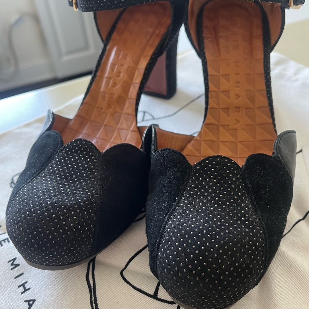 Chie Mihara Black Mary Jane Heels Size 38 w/ Dustbag